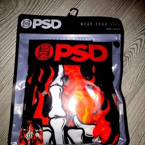 Red and black flame designed psd men underwear